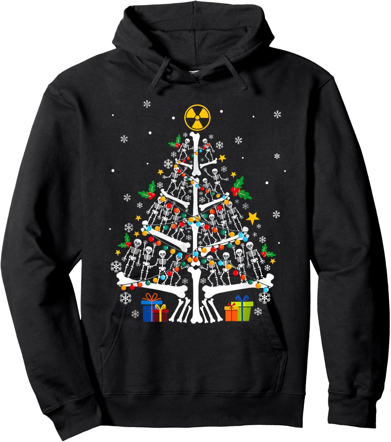 Radiology Christmas Skeleton Christmas Tree Xray Tech Radiol Hoodie - Hoodie | Black