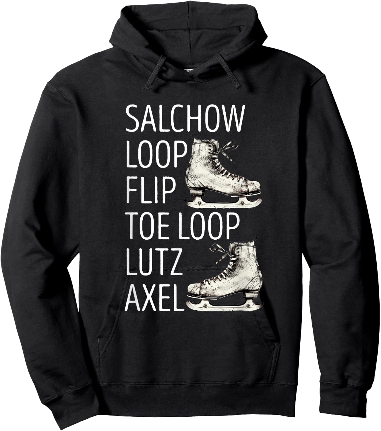 Figure Skating Salchow Ice Skating Jump Figure Skater Hoodie - Hoodie | Black