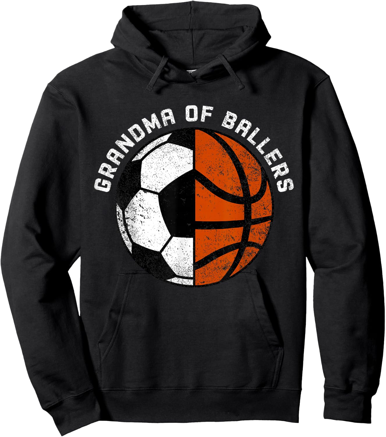 Grandma Of Ballers Funny Soccer Basketball Grandma Hoodie - Hoodie | Black