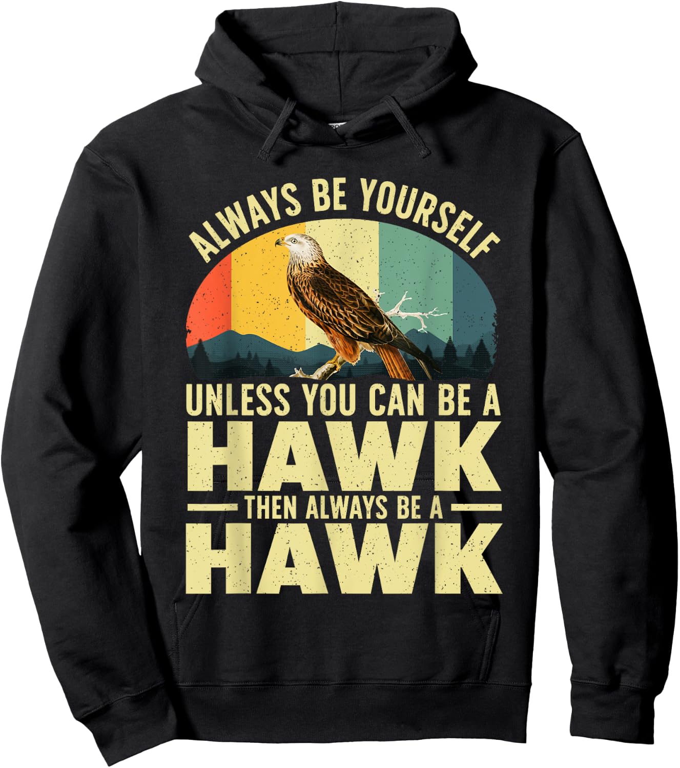 Funny Hawk Art Women Kids Falcon Raptor Bird Lover Hoodie - Hoodie | Black