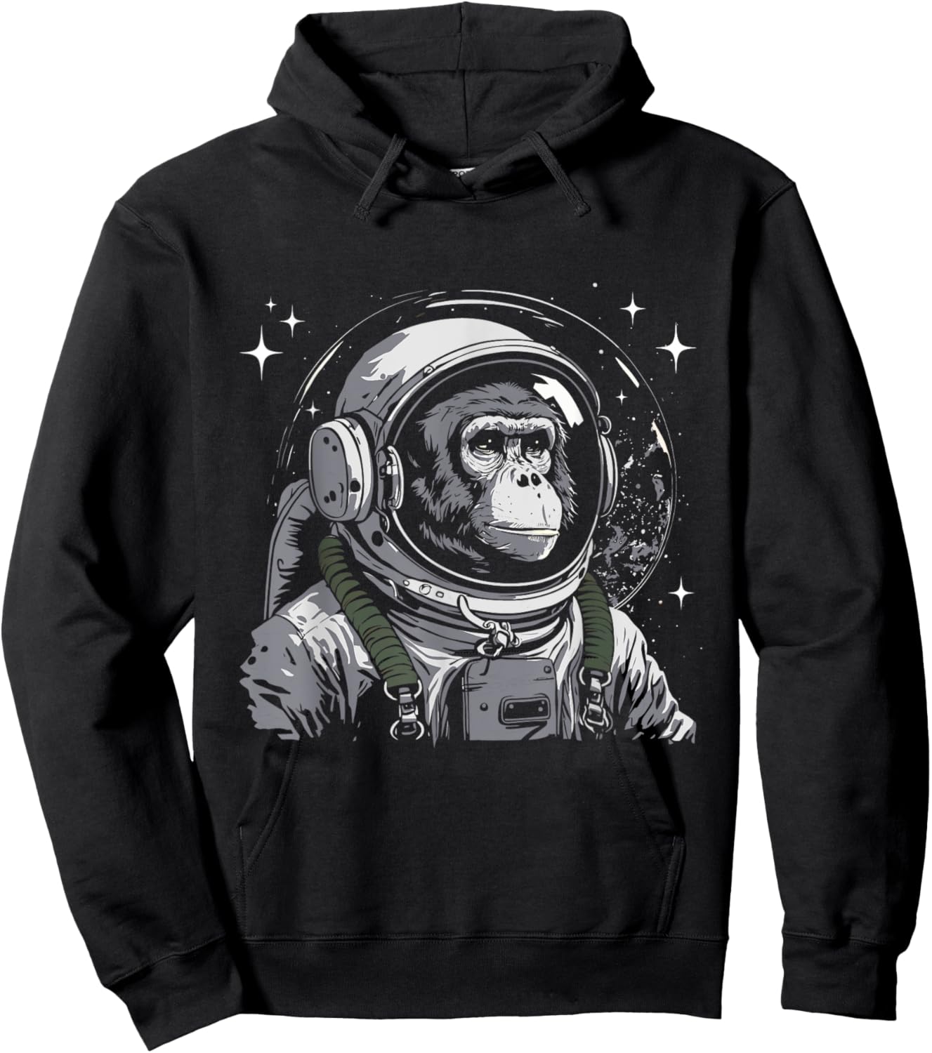 Vintage Astronaut Monkey - Primate Animal Lover Zookeeper Hoodie - Hoodie | Black