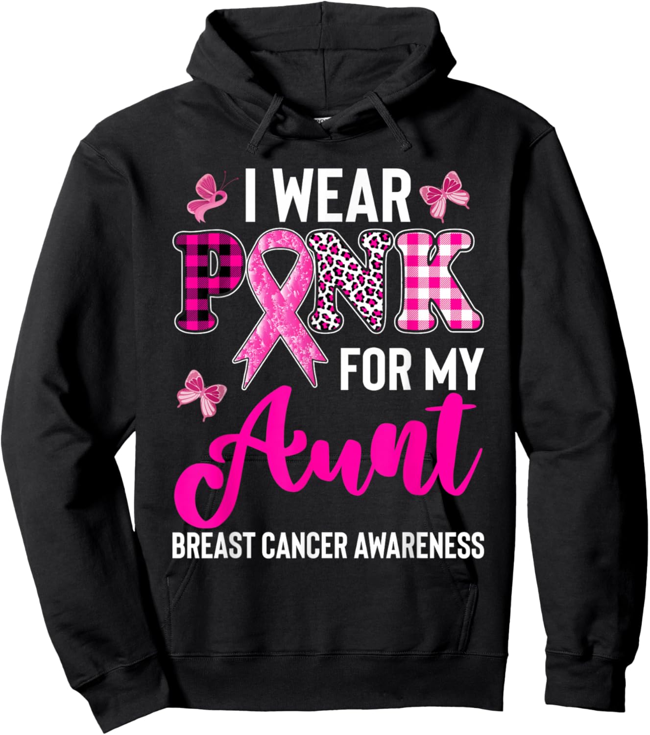 I Wear Pink for My Aunt Hoodie - Hoodie | Black