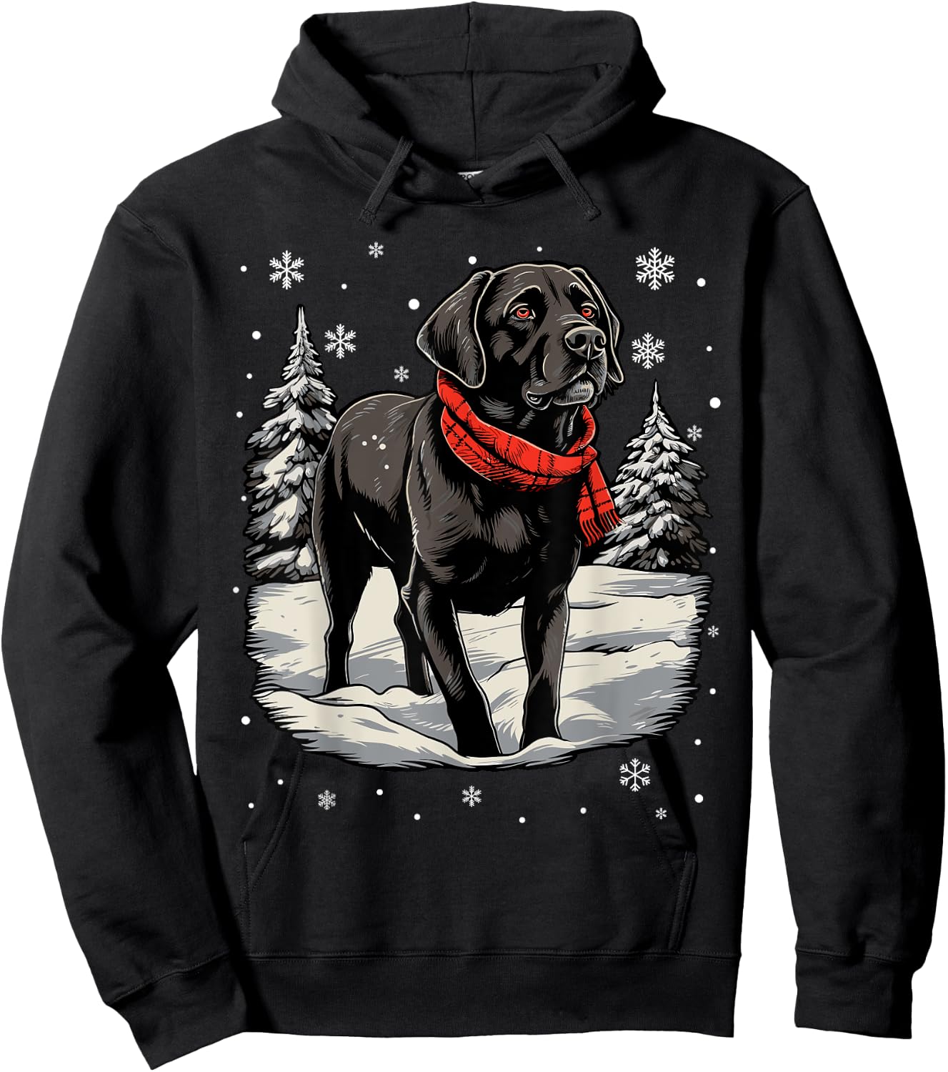 Black Labrador Christmas Santa Hat Xmas Pajama Hoodie - Hoodie | Black