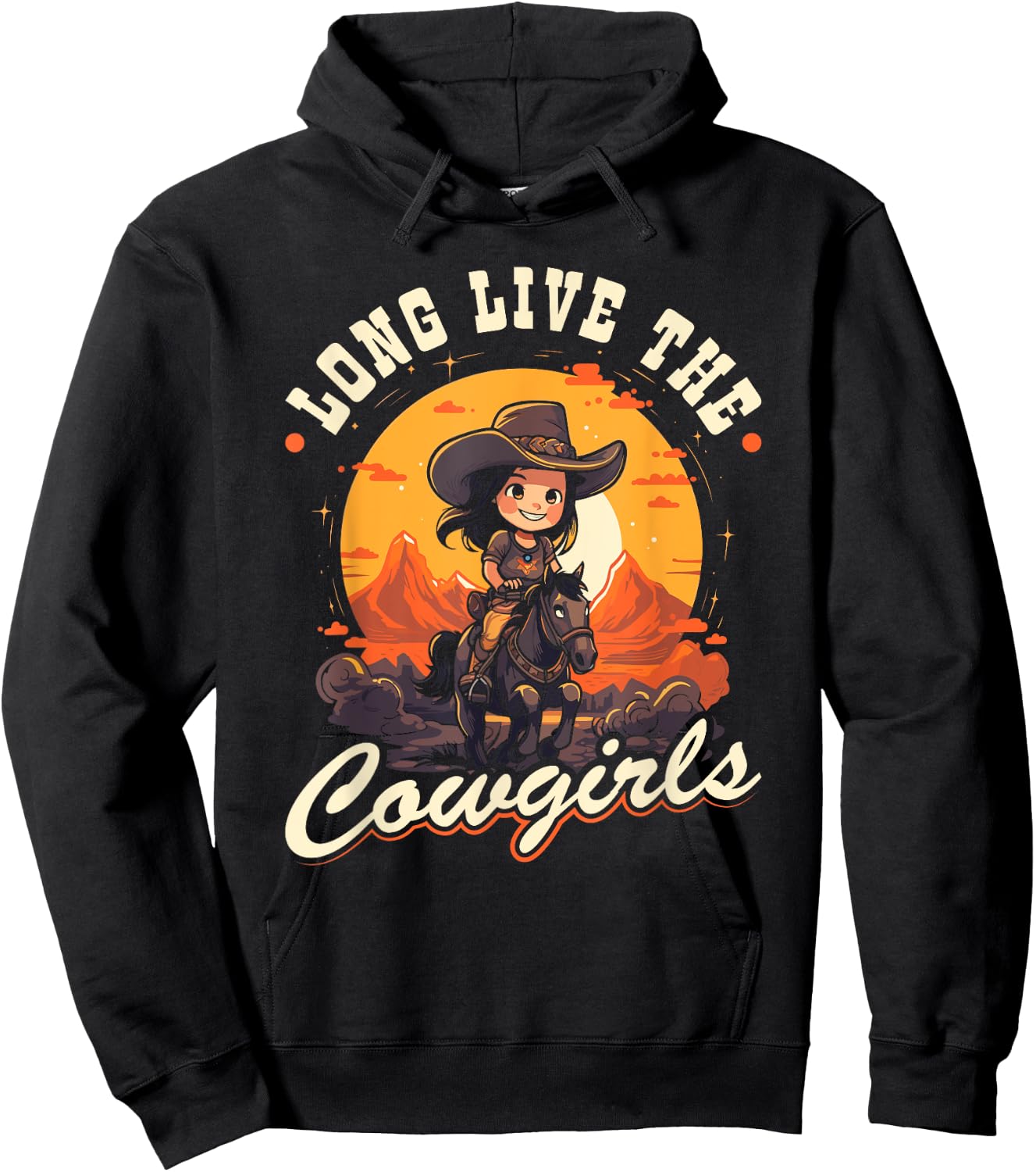 Long Live The Cowgirls, Country Rodeo Girl Toddler Cowgirl Hoodie - Hoodie | Black