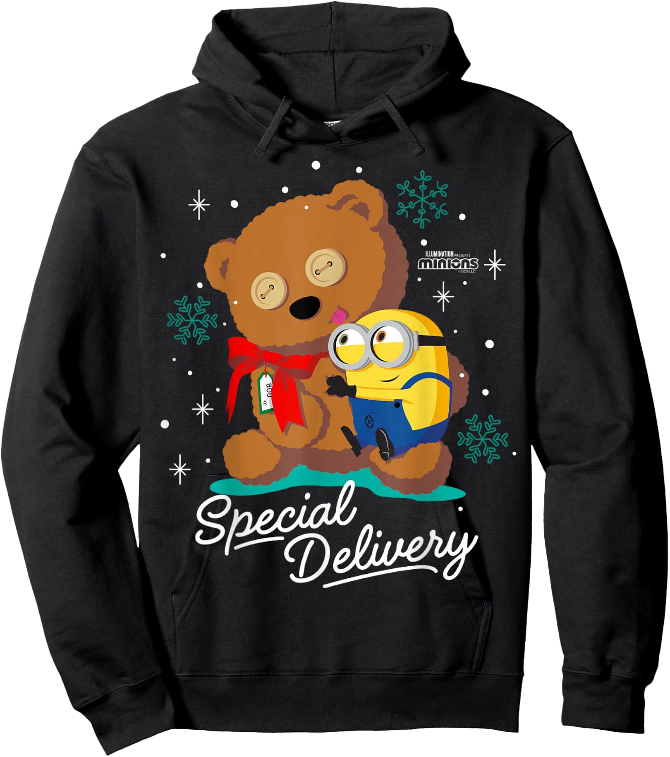 Minions Bob and Tim The Teddy Bear Holiday Hoodie - Hoodie | Black
