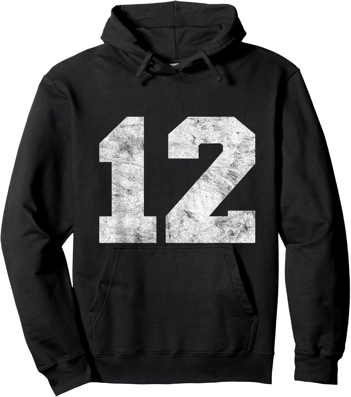 Vintage Lucky Number 12 Birthday Sports Player Team Athlete Hoodie - Hoodie | Black