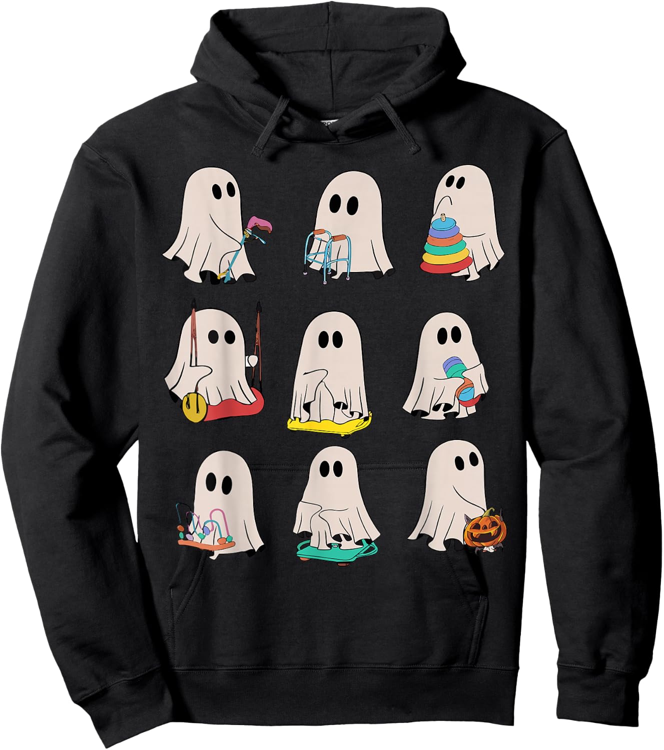 Occupational Therapy Halloween OT Ghost Boo Speech Therapy Hoodie - Hoodie | Black
