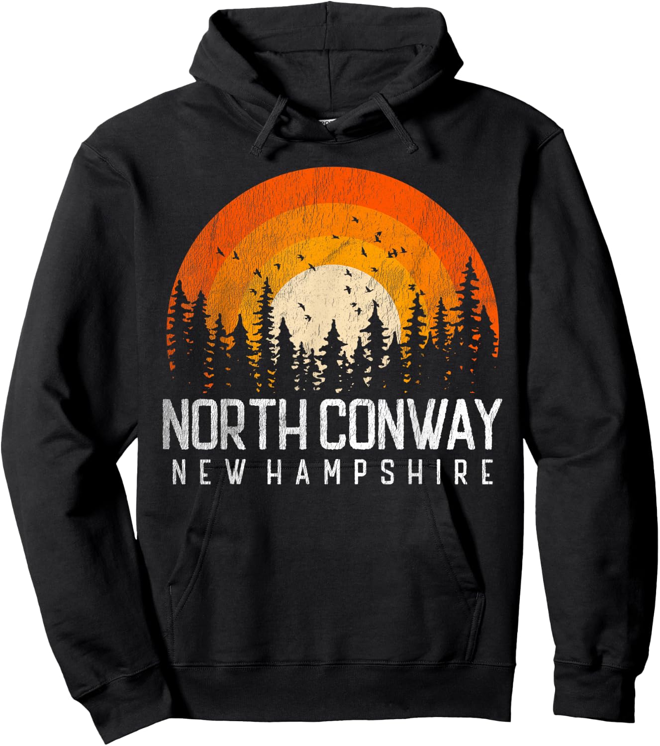 North Conway New Hampshire NH Shirt Vintage 70s 80s Retro Hoodie - Hoodie | Black