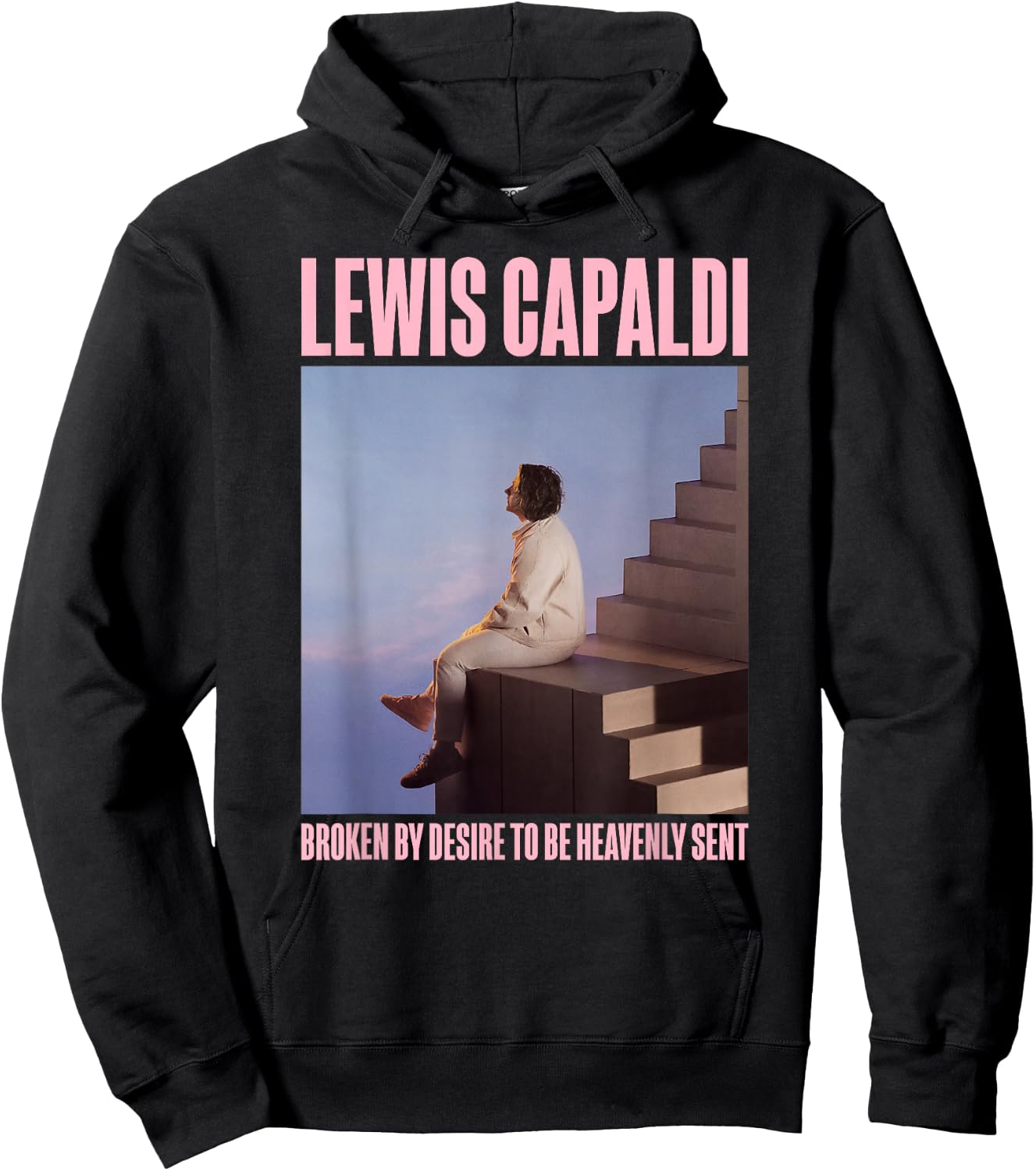 Lewis Capaldi – Album Photo On Heather Blue Hoodie - Hoodie | Black