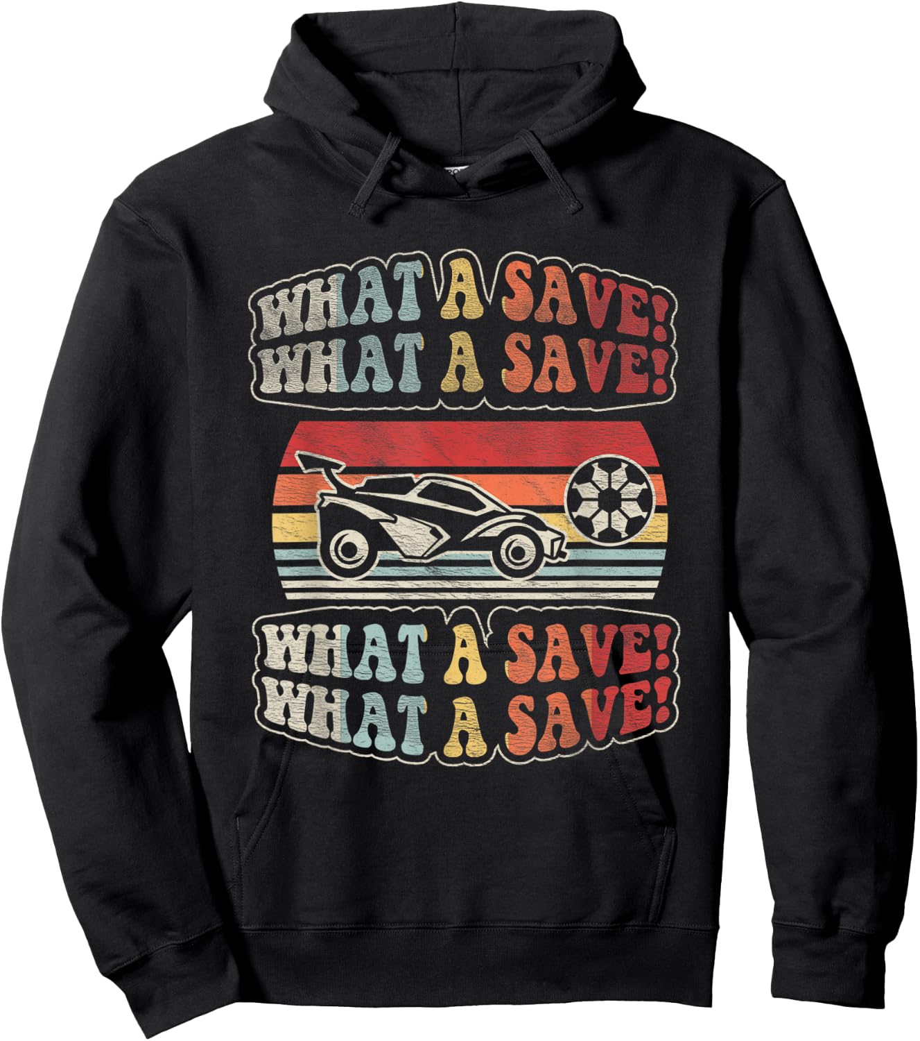 Vintage Retro What A Save Soccer Car League Hoodie - Hoodie | Black