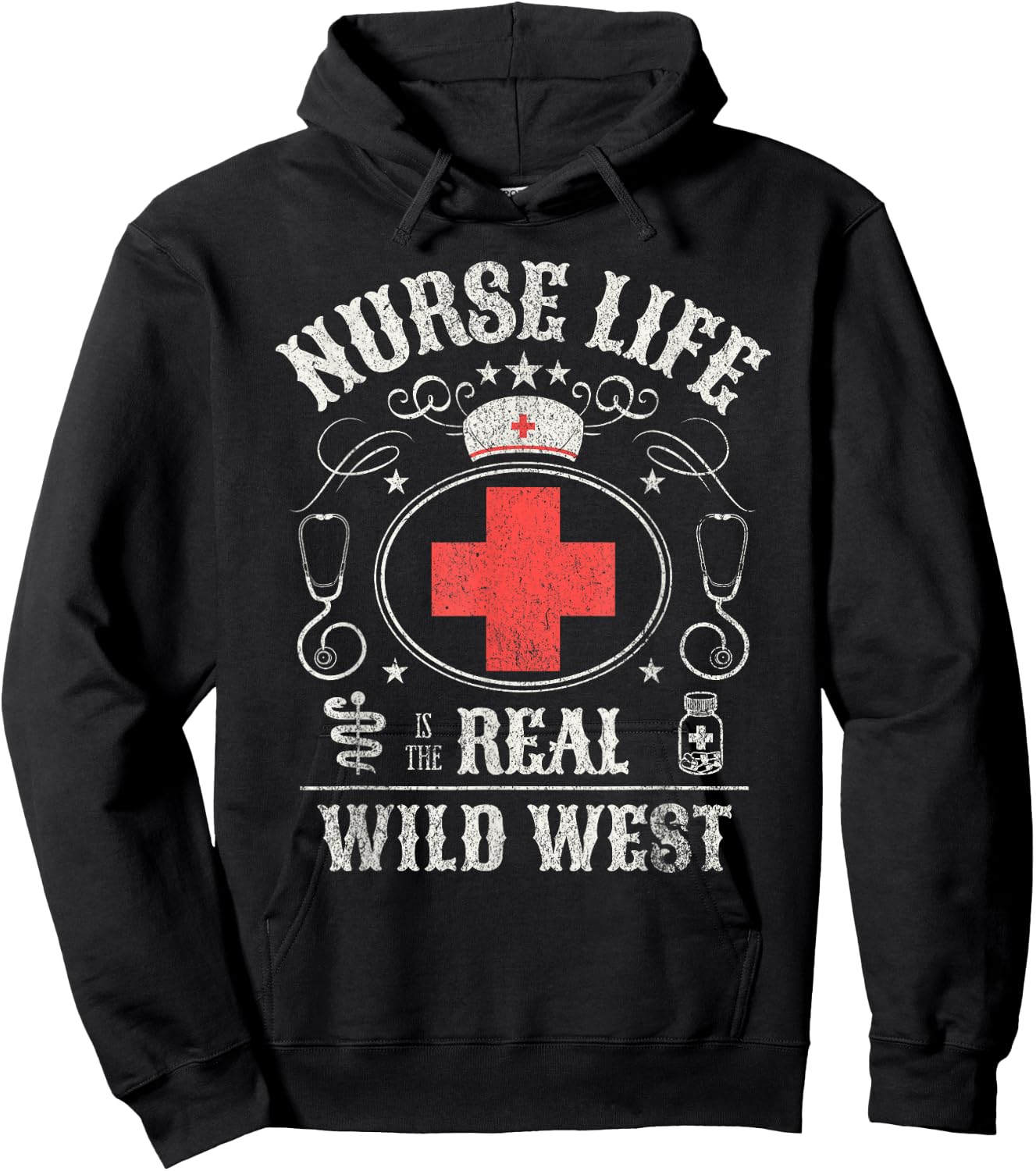 Life as a Nurse Is The Real Wild West Hoodie - Hoodie | Black
