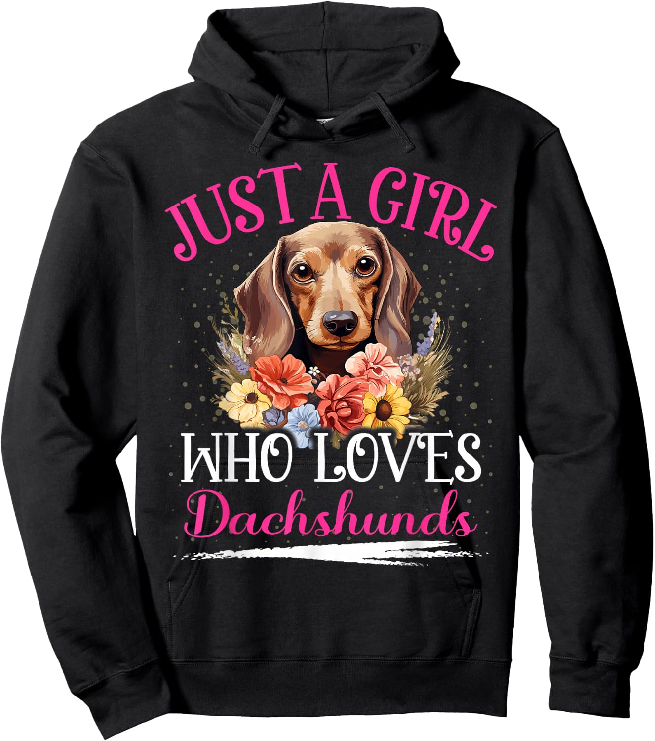 Just A Girl Who Loves Dachshunds Dog Girls Hoodie - Hoodie | Black