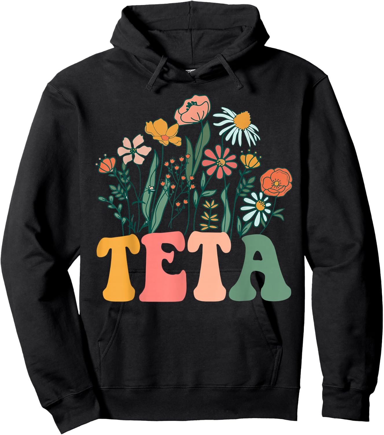 New TETA Wildflower First Birthday & Baby Shower Hoodie - Hoodie | Black