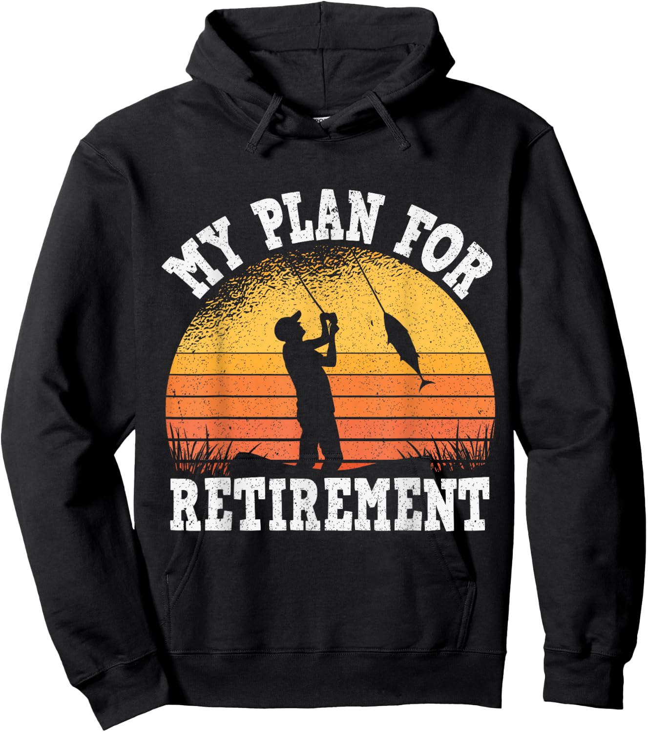 My Plan for Retirement, Fishing Grandfather Retirement Hoodie - Hoodie | Black