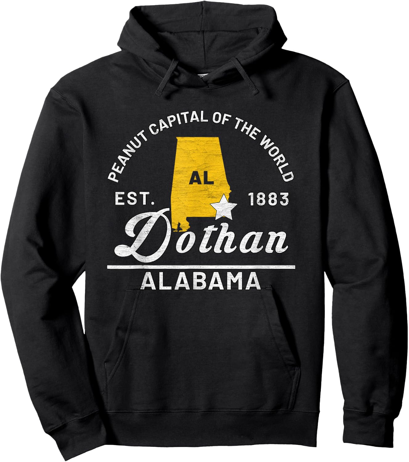 Dothan Alabama Al Vintage Peanut Capital of the World Gift Hoodie - Hoodie | Black