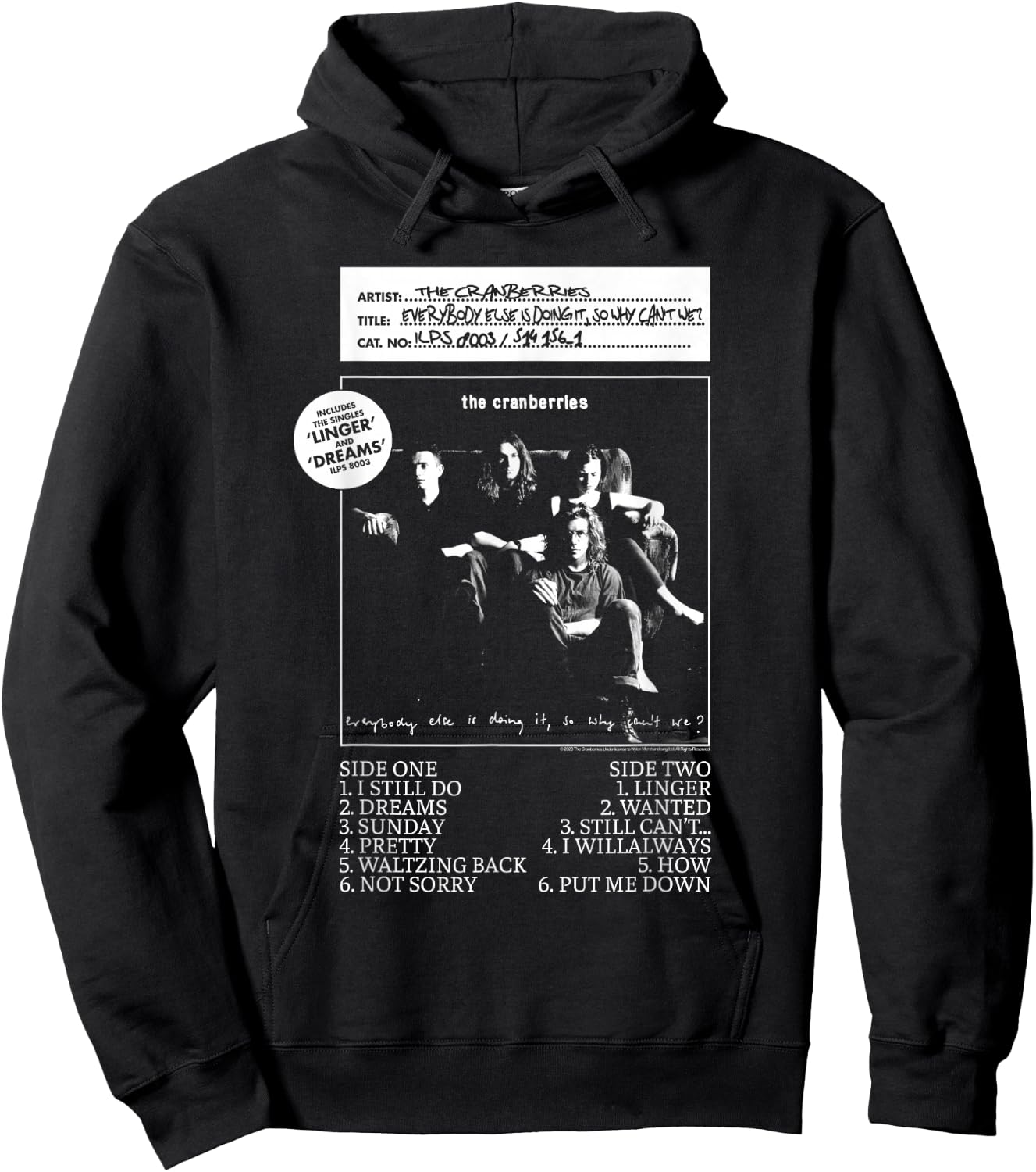 The Cranberries Everybody Else Vinyl - Women's Black Classic Fit Short Sleeve - Size Small Hoodie - Hoodie | Black