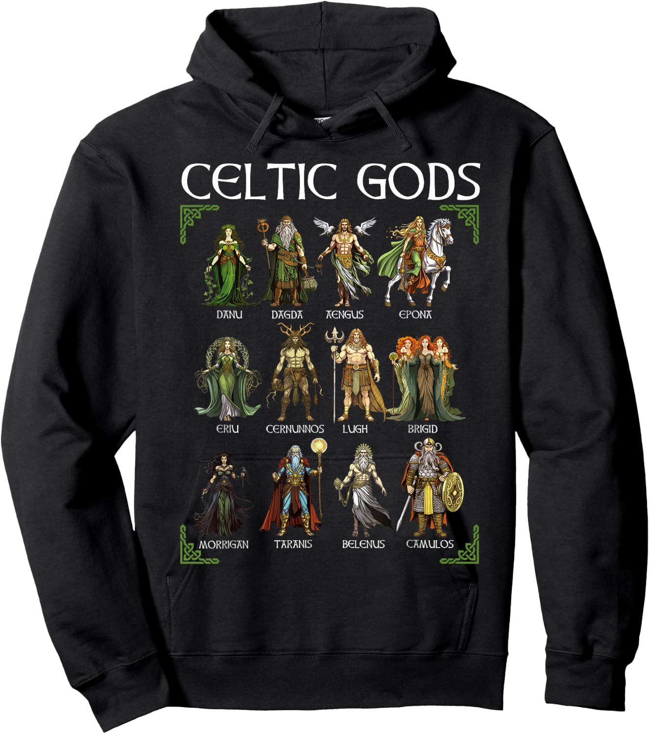 Celtic Mythology Gods Norse Viking Warriors Irish Scotish Hoodie - Hoodie | Black