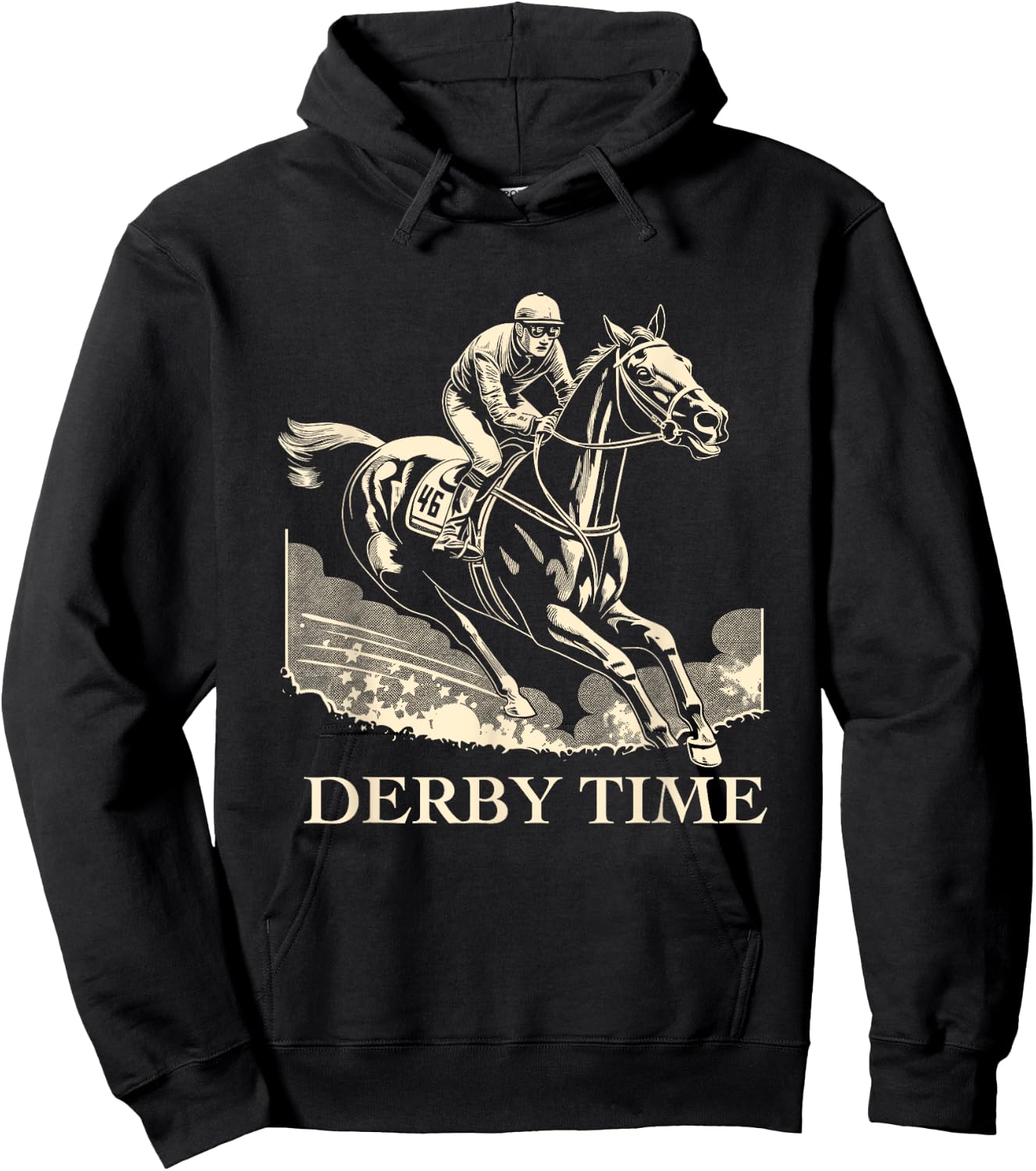 Funny Horse Racing Retro Derby Time Yall KY Derby Horse Hoodie - Hoodie | Black
