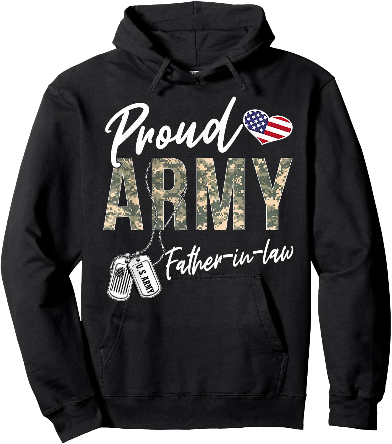 Proud Army Father-In-Law US Army Graduation Father-In-Law Hoodie - Hoodie | Black