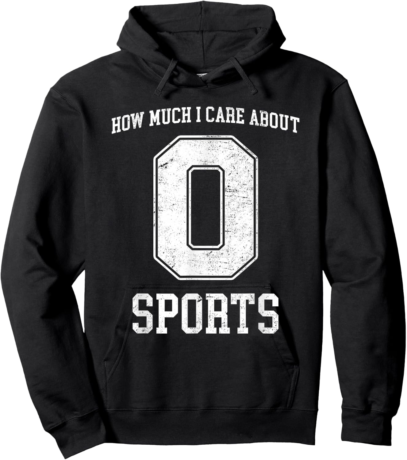 How much I Care About Sports - Zero - Funny Sports Hoodie - Hoodie | Black