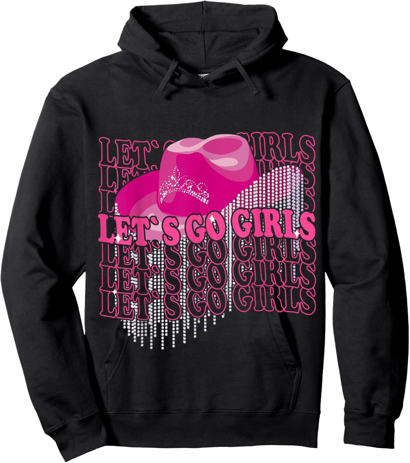 Let´s Go Girls - Country Southern Western Leopard Cow Hoodie - Hoodie | Black