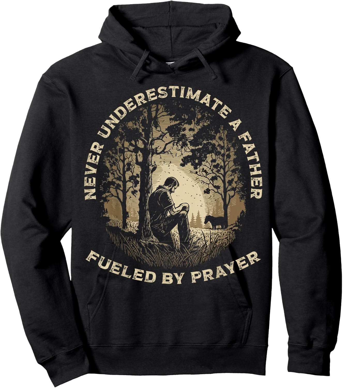 Best Dad Ever Religious Prayer Warrior Christian Fathers Day Hoodie - Hoodie | Black