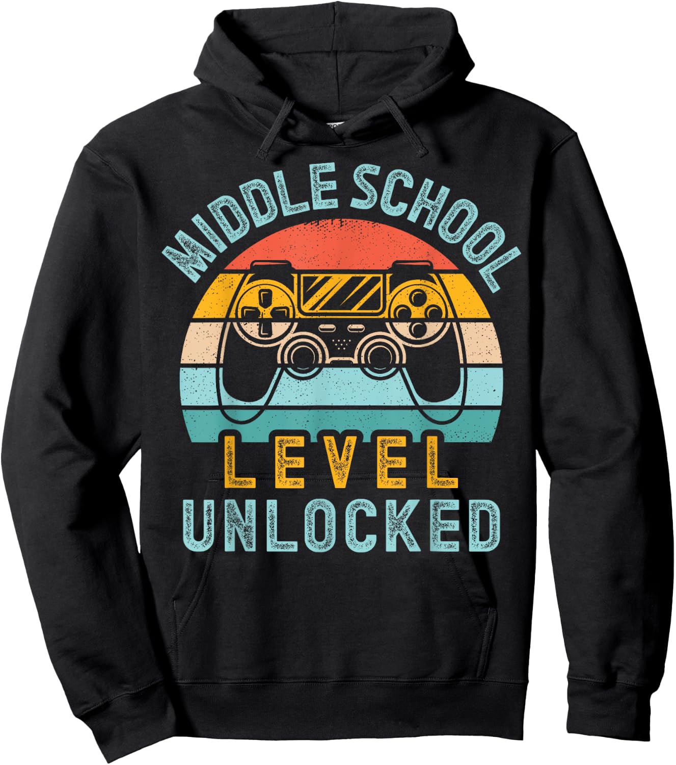 Middle School Level Unlocked Video Game Back to School Boy Hoodie - Hoodie | Black