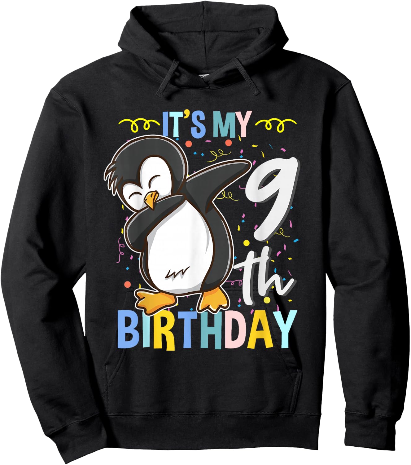 Its My 9th Birthday Dabbing Penguin Hoodie - Hoodie | Black