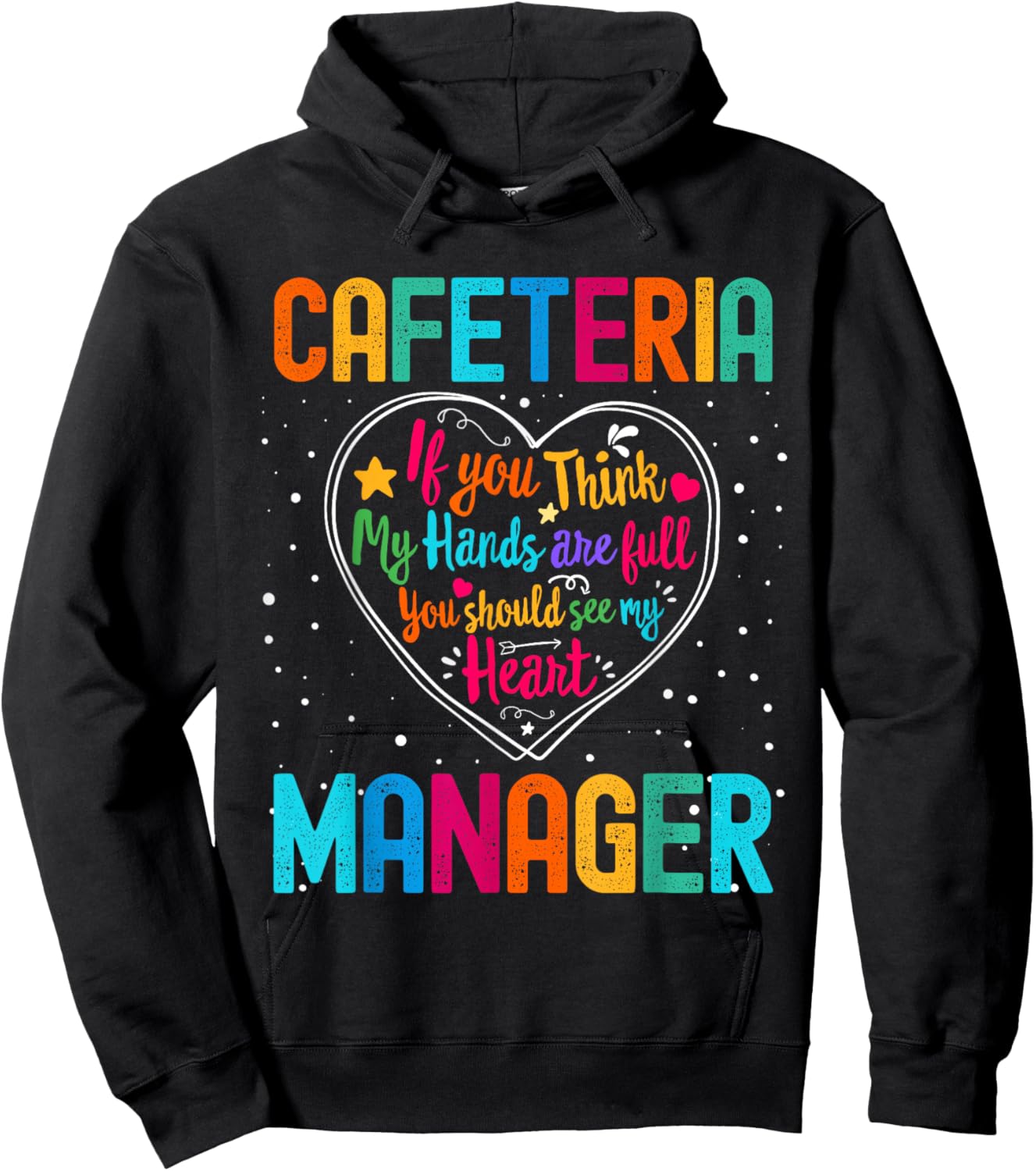 Cafeteria Manager Appreciation Week Back to School Heart Hoodie - Hoodie | Black