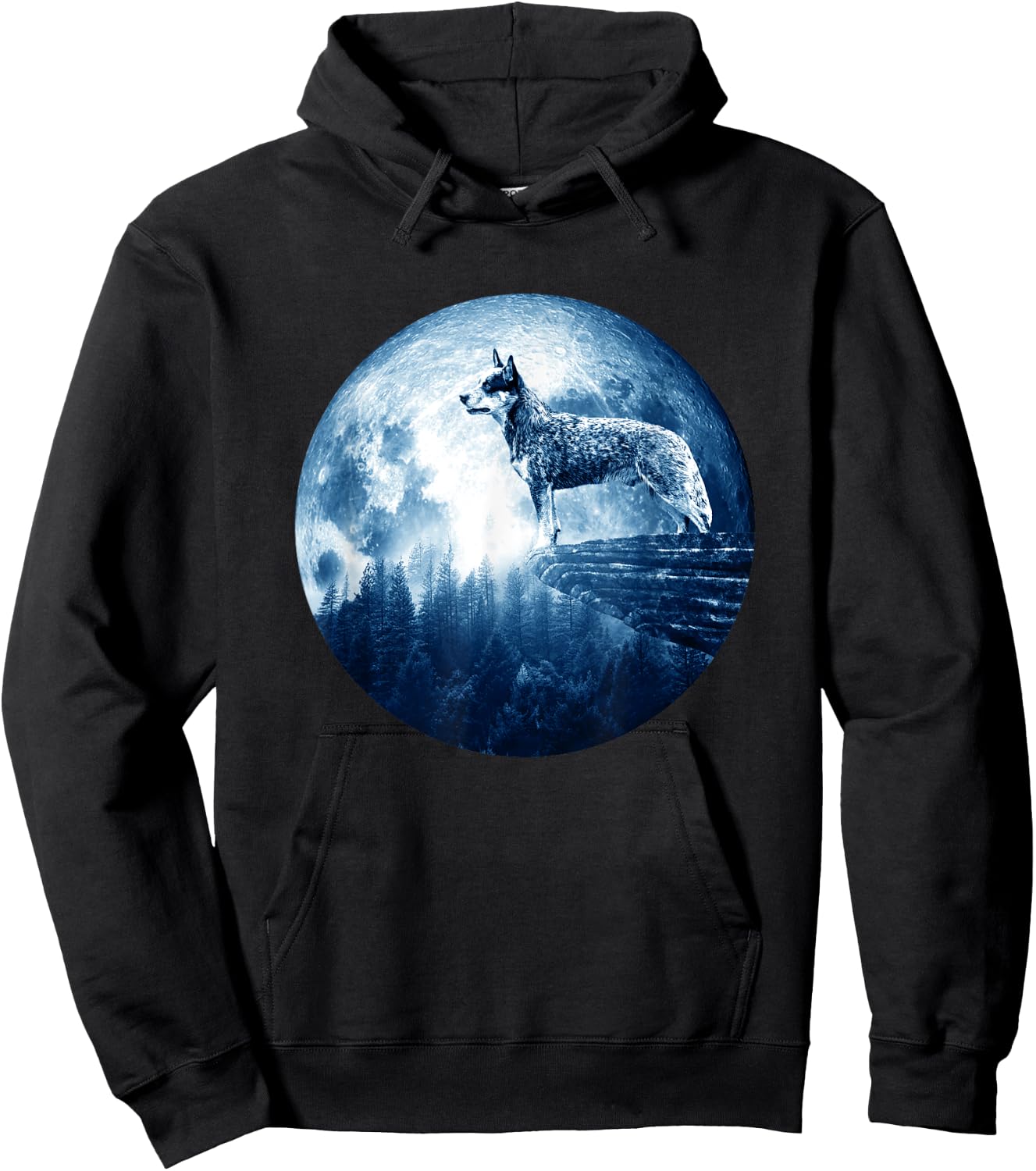 Australian Cattle Dog Moon Dog Mom Dad Women Men Dog Lovers Hoodie - Hoodie | Black
