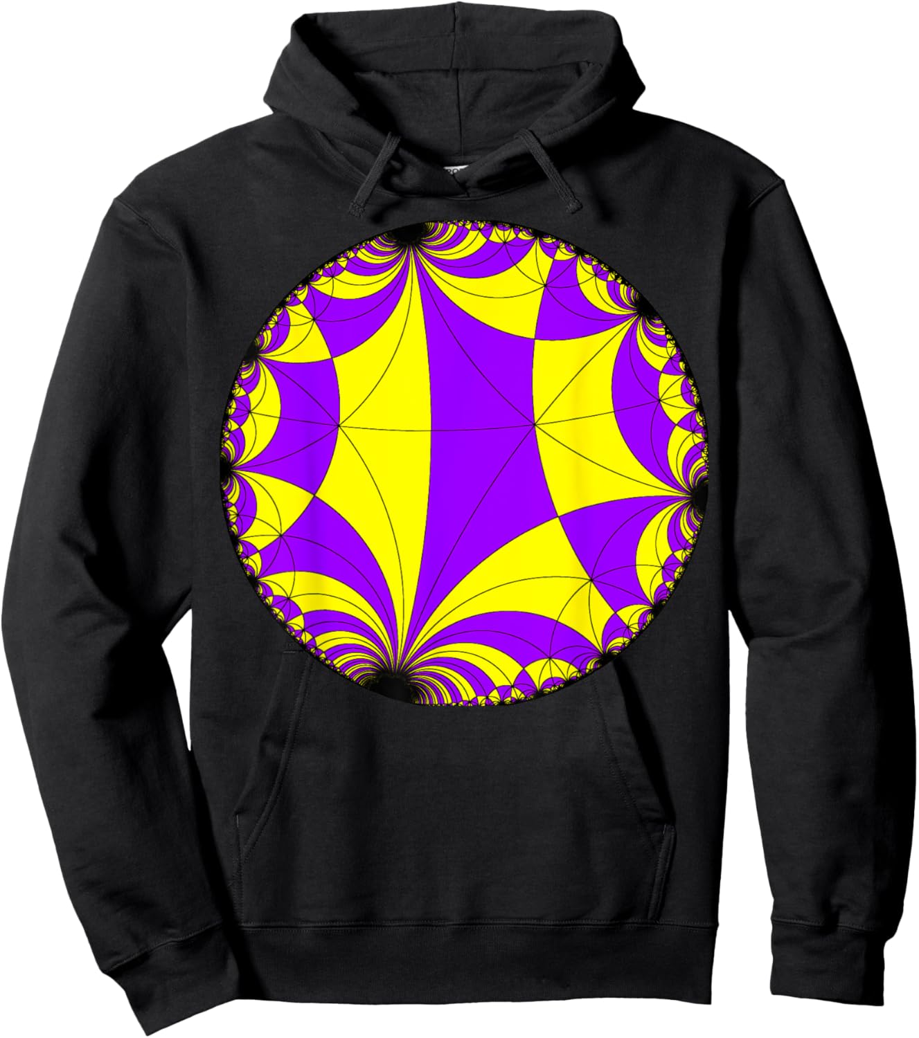 Nerdy Hyperbolic Geometry Poincare Disk Pattern Math Teacher Women Girls Kids Hoodie - Hoodie | Black