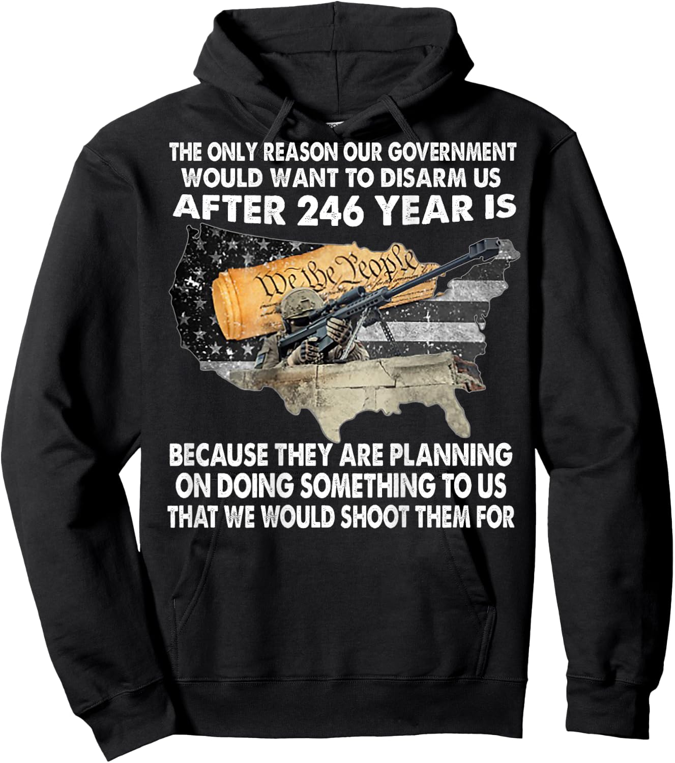 The Only Reason Our Government Would Want To Disarm -on back Hoodie - Hoodie | Black