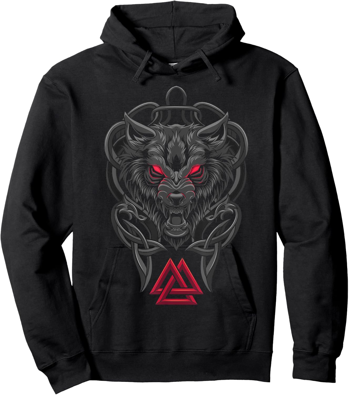 Viking Fenrir - Monstrous Wolf Valknut Norse Mythology Hoodie - Hoodie | Black