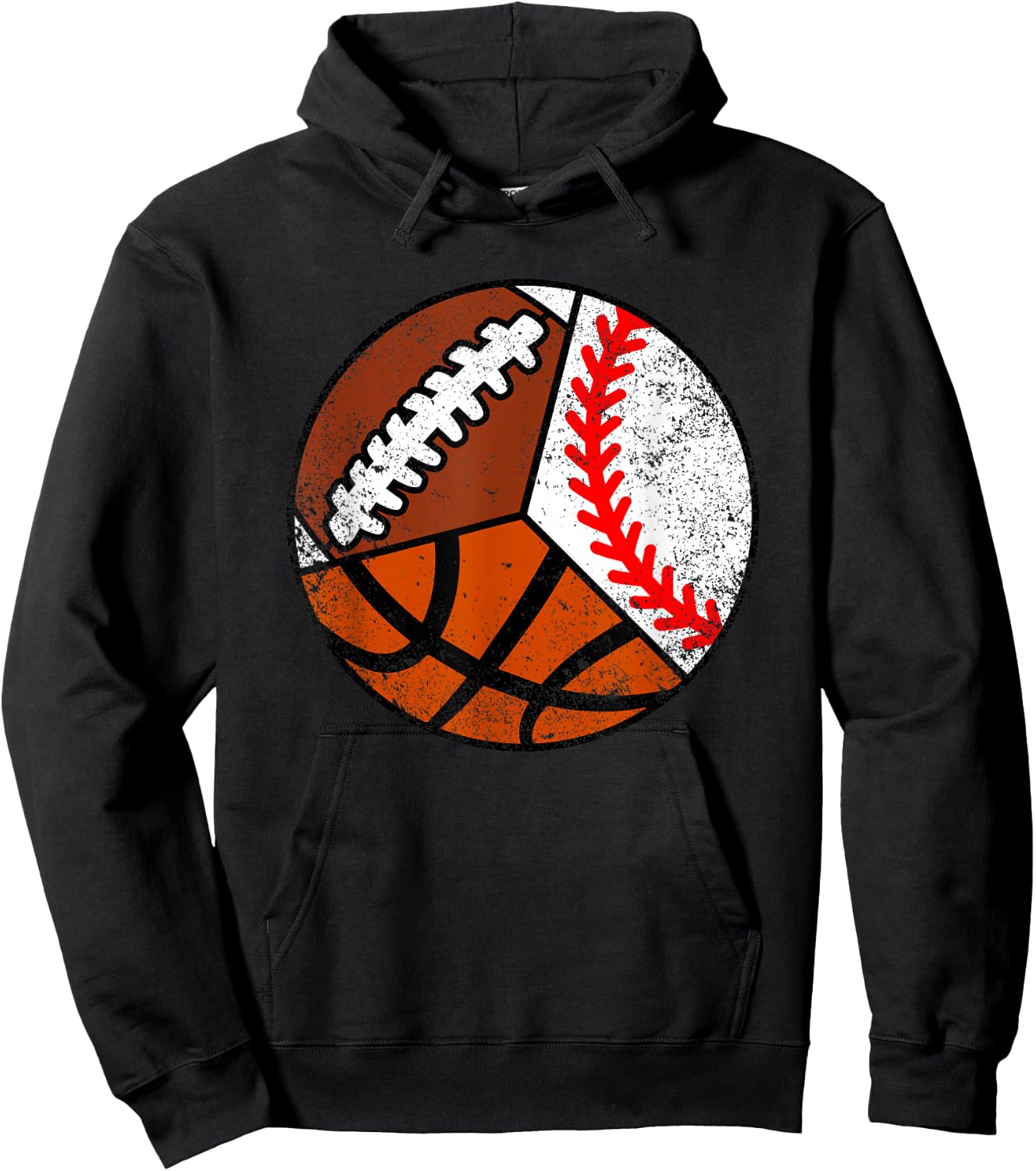 Football Baseball Basketball Player Funny Ball Sport Hoodie - Hoodie | Black