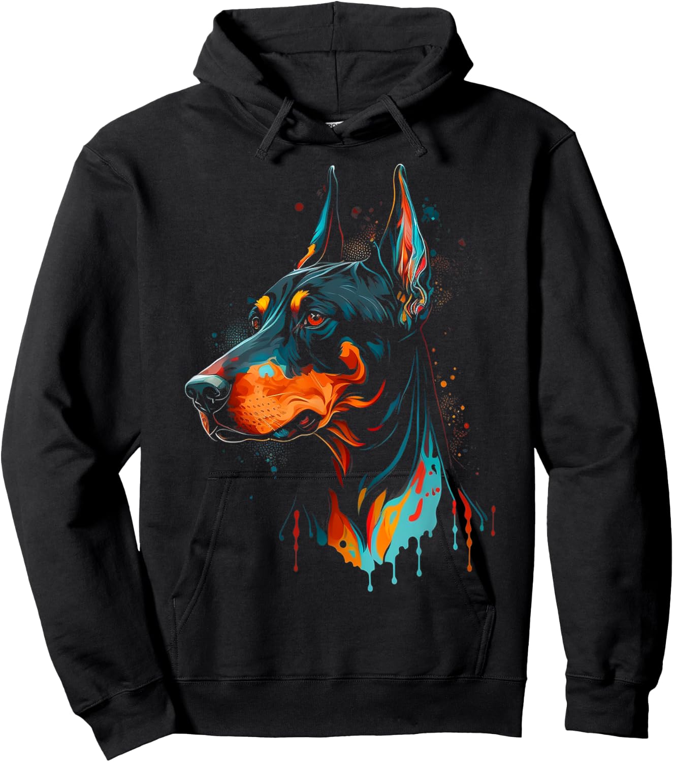Colorful Doberman Pinscher For Dog Owners Hoodie - Hoodie | Black