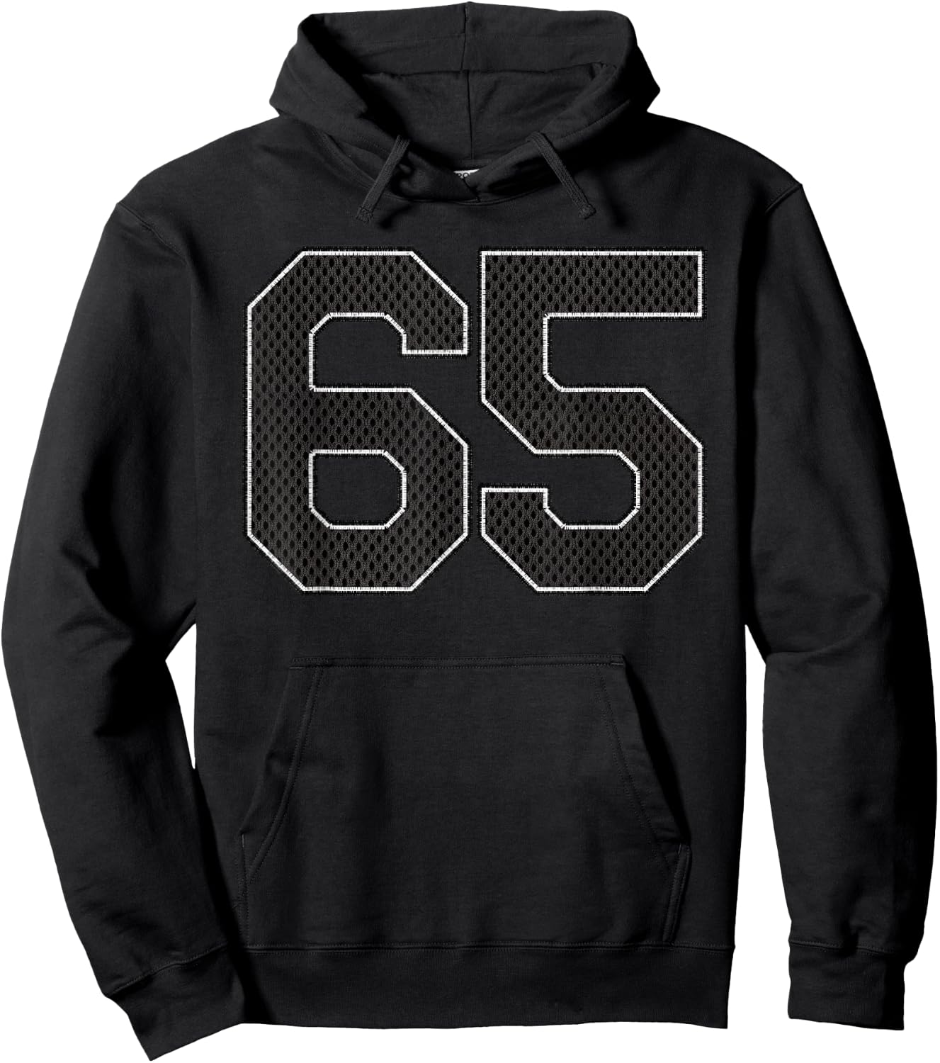Black Number 65 Athlete Sports Jersey Supporter Fanwear Hoodie - Hoodie | Black
