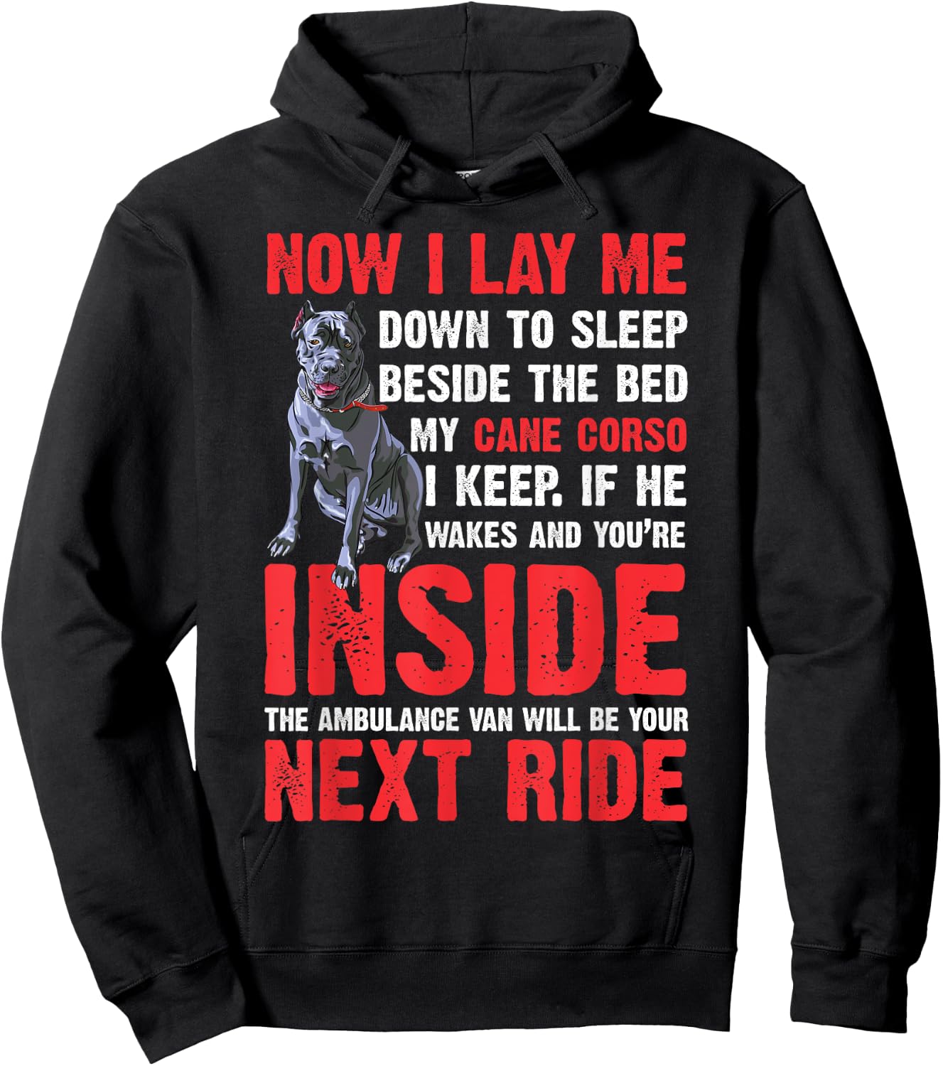 Now I Lay Me Down to Sleep Beside Pet Cane Corso Dog Women Hoodie - Hoodie | Black