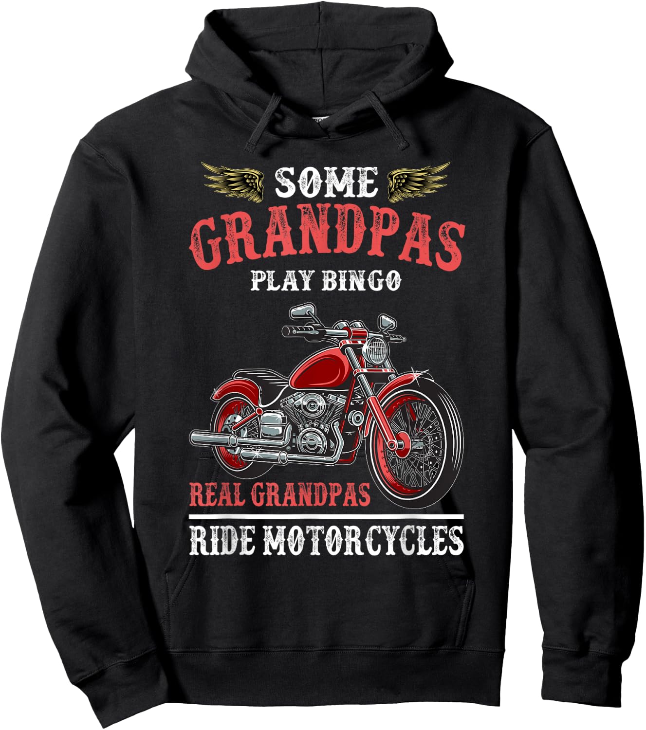 Real Grandpas Ride Motorcycles Funny Bike Riding Gift Biker Hoodie - Hoodie | Black