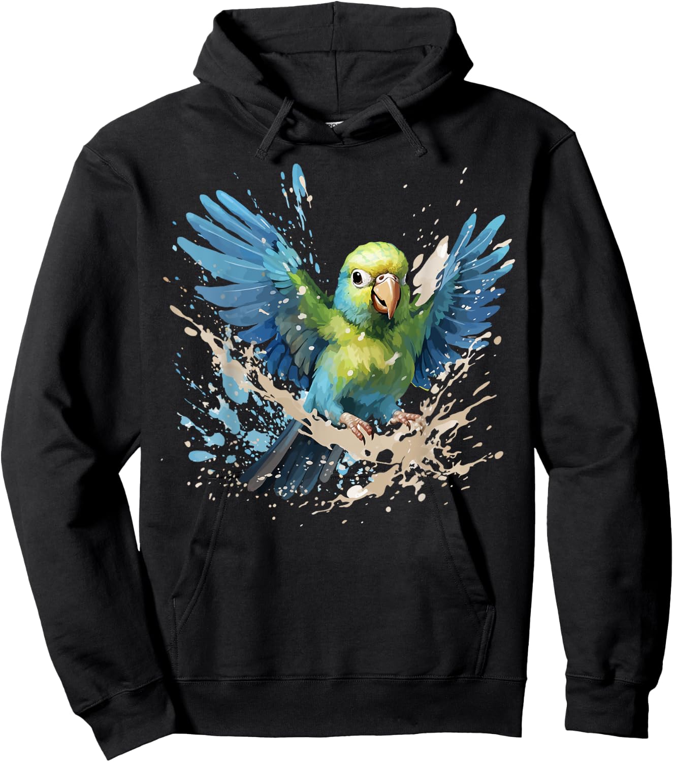 Colorful Splash Art Pacific Parrotlet Parrot Lover Hoodie - Hoodie | Black