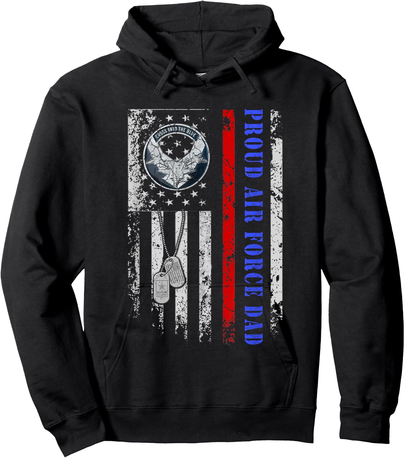 Proud Air Force Dad US Air Force Veteran 4th Of July Men Hoodie - Hoodie | Black
