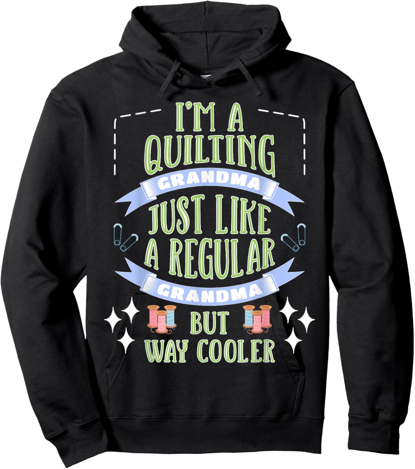 Quilting Grandma Hoodie - Hoodie | Black