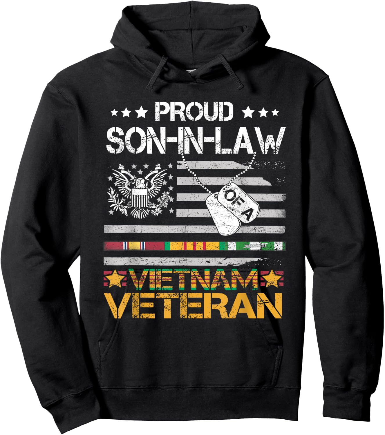 Proud Son-In-Law Of Patriotic US Army Vietnam Veteran Hoodie - Hoodie | Black