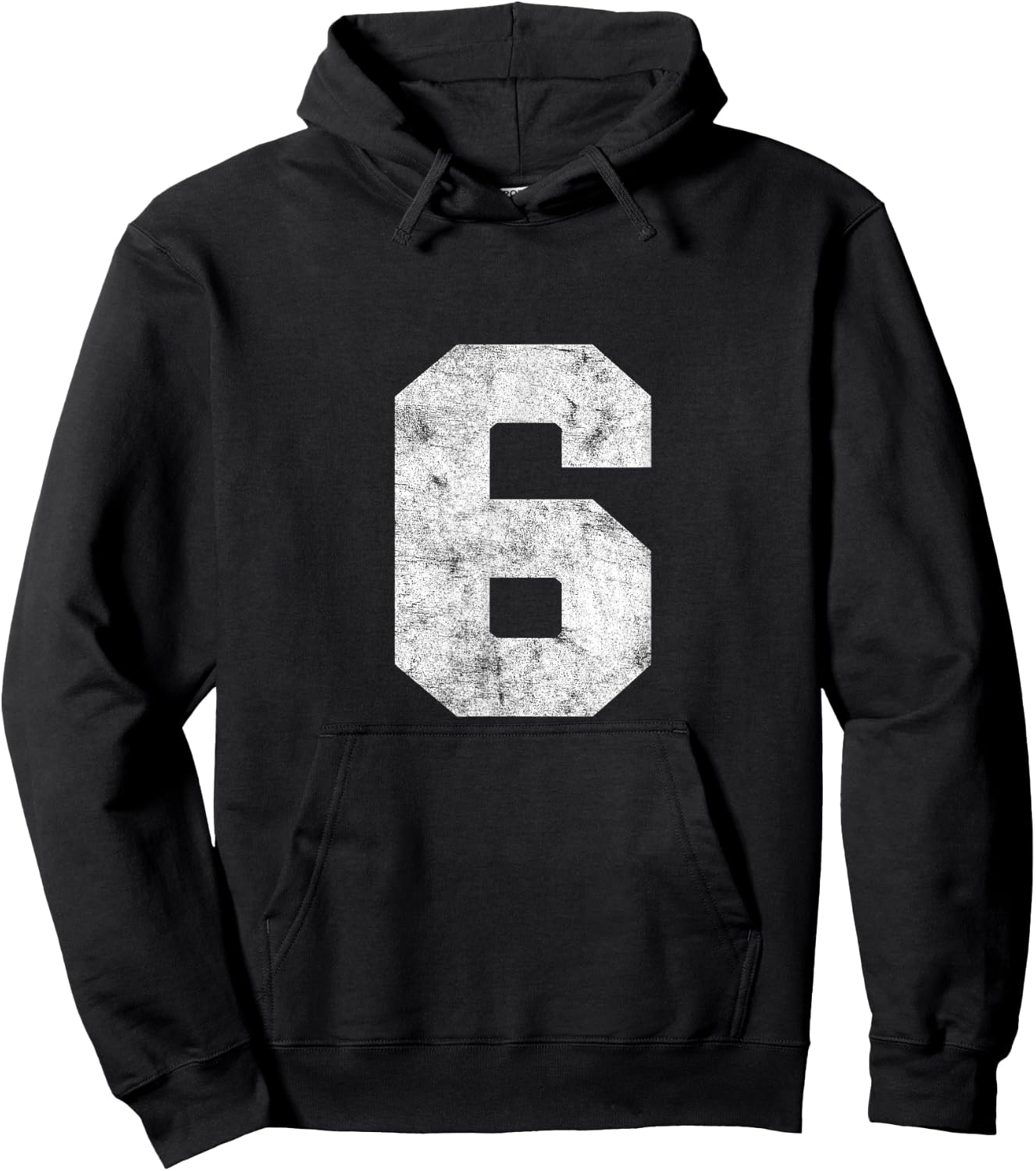 Vintage Lucky Number 6 Birthday Sports Player Team Athlete Hoodie - Hoodie | Black