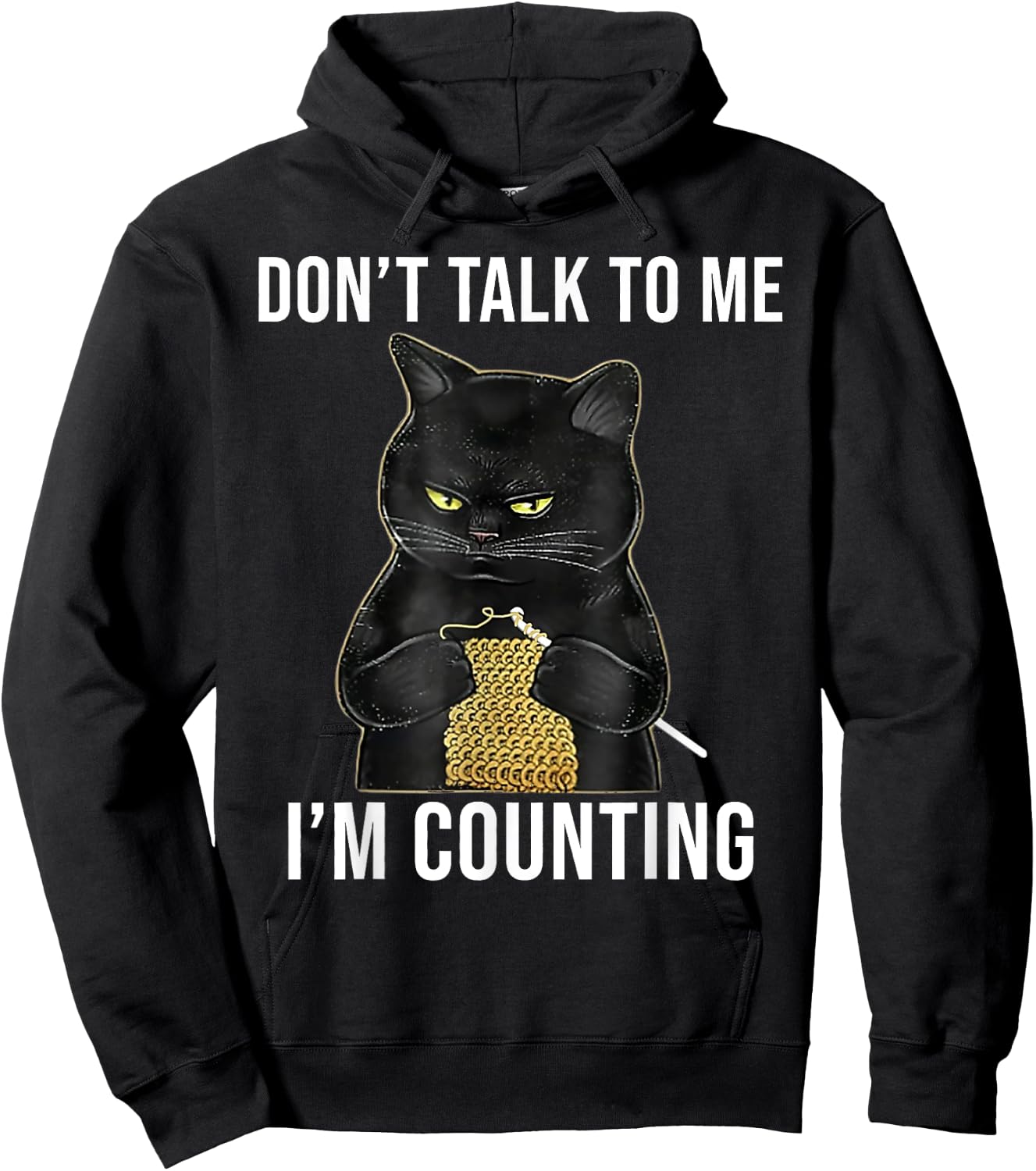 Don't Talk To me I'm Counting Cat Knitting Women Girls Kids Hoodie - Hoodie | Black