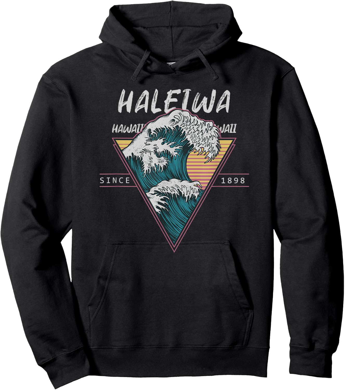 Haleiwa Oahu Hawaii Surf Great Wave Hoodie - Hoodie | Black