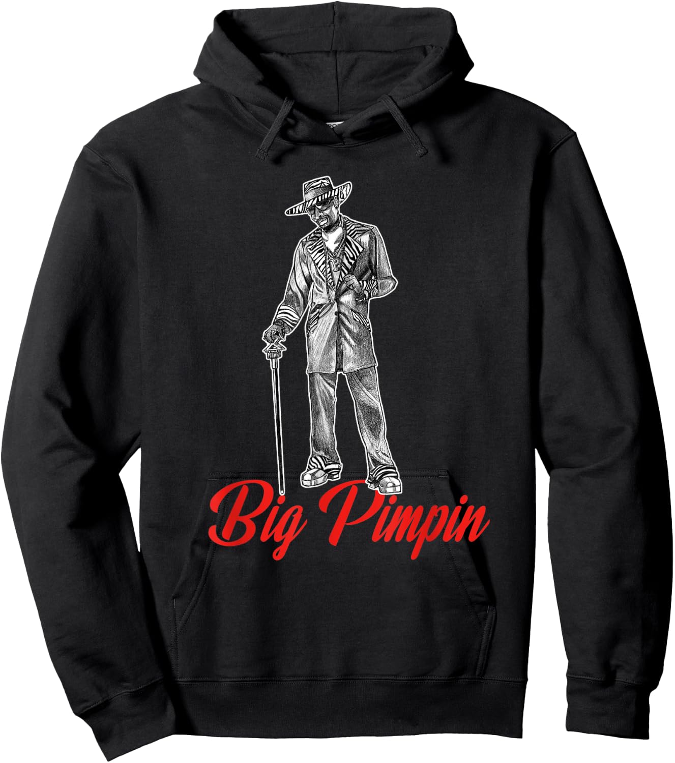 Big Pimpin 70's Style Nightlife Hoodie - Hoodie | Black