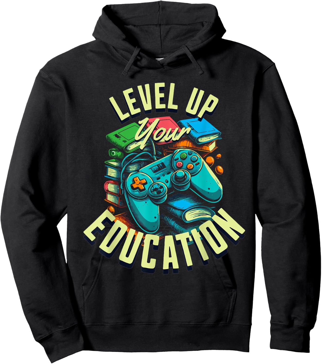 Level Up Your Education - Gaming-Inspired Teacher Design Hoodie - Hoodie | Black