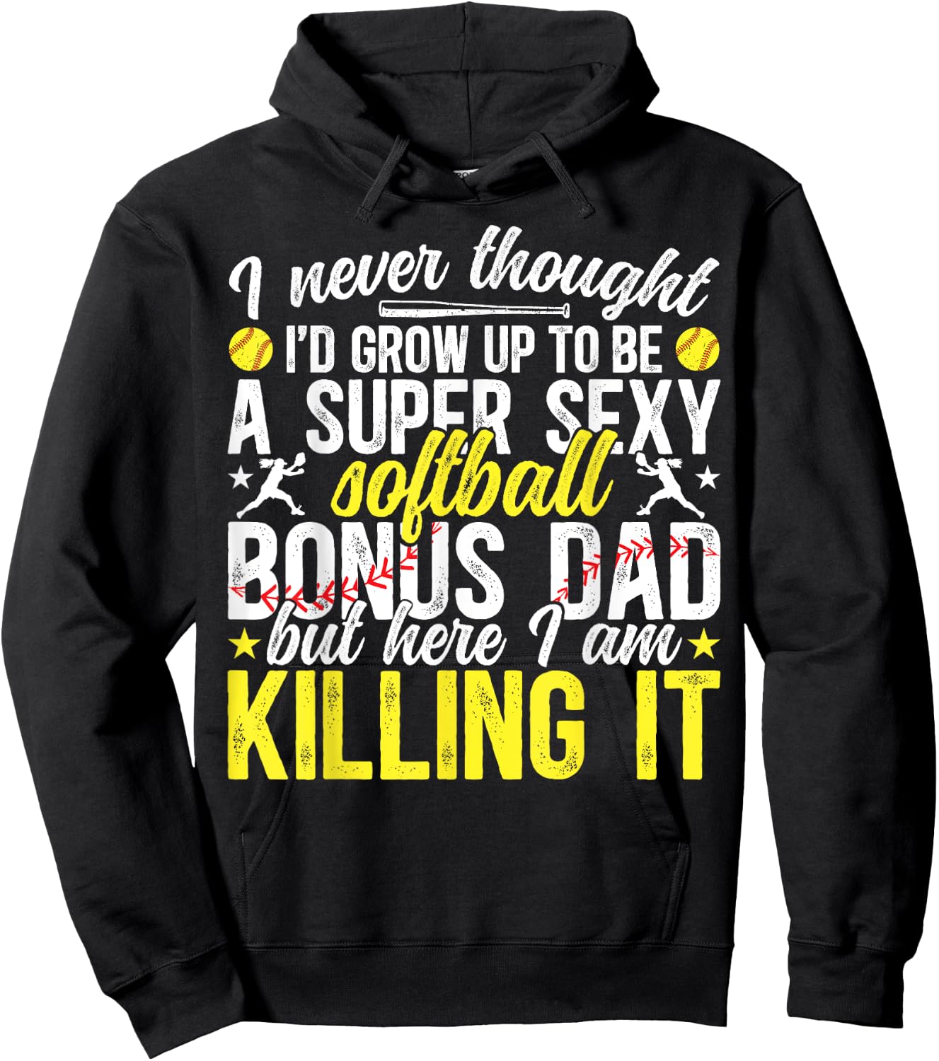 To Be A Softball Bonus Dad Of A Softball Player Bonus Dad Hoodie - Hoodie | Black