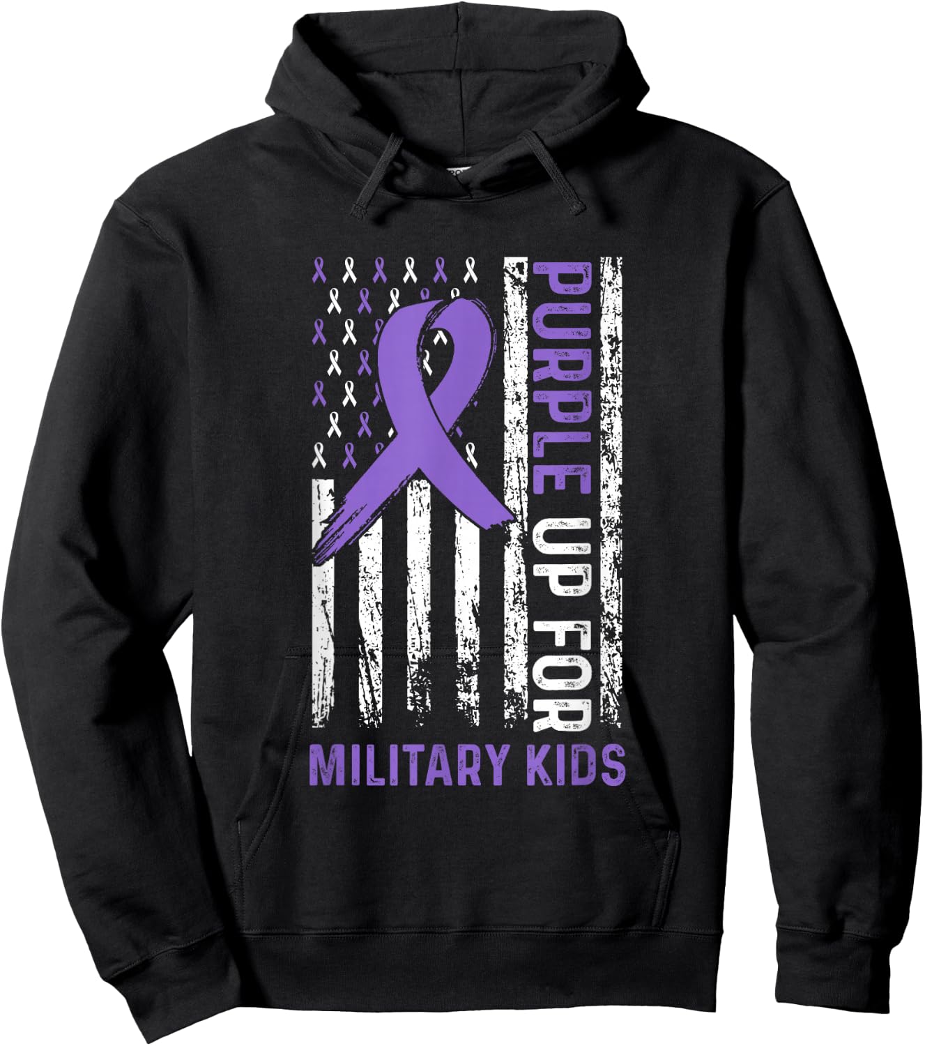 Purple Up for Military Kids - Purple Up For Military Kids Hoodie - Hoodie | Black