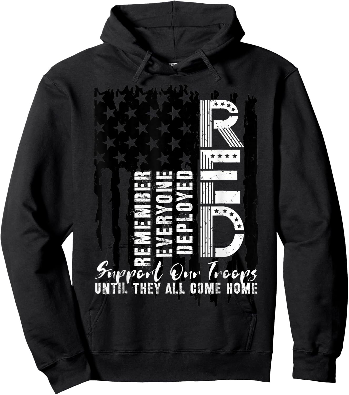 On Friday We Wear Red Friday Military Support troops US Flag Hoodie - Hoodie | Black